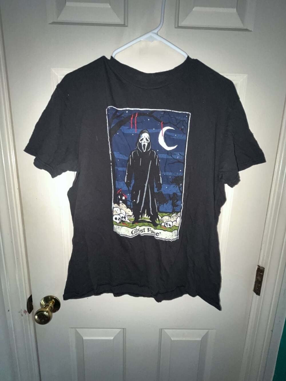 Changes Ghost Face The Icon of Halloween Graphic T-Shirt Size L